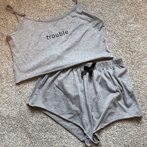 Unk Gray 'Trouble' Women's Pajama Set